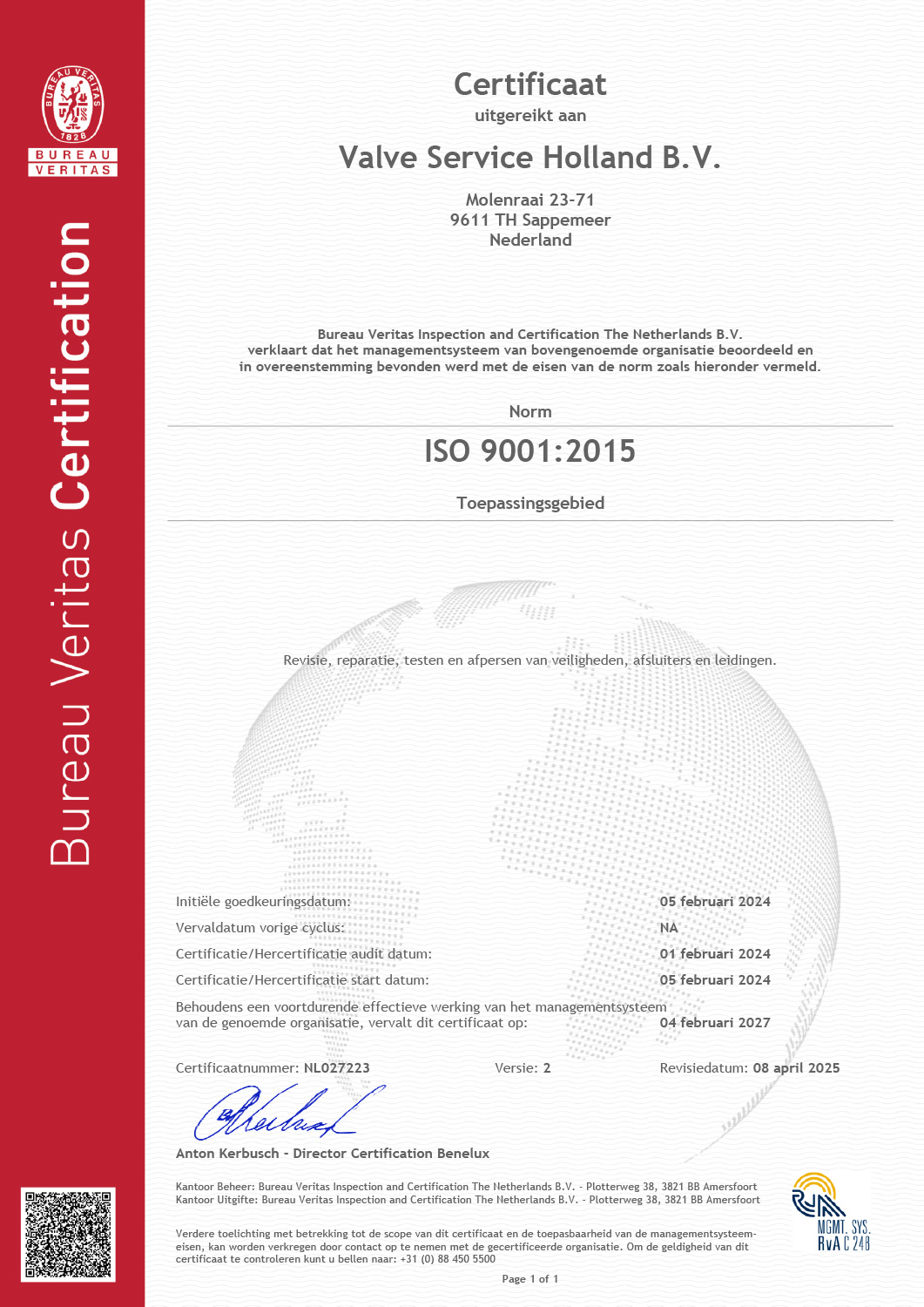 Valve Service Holland 2025